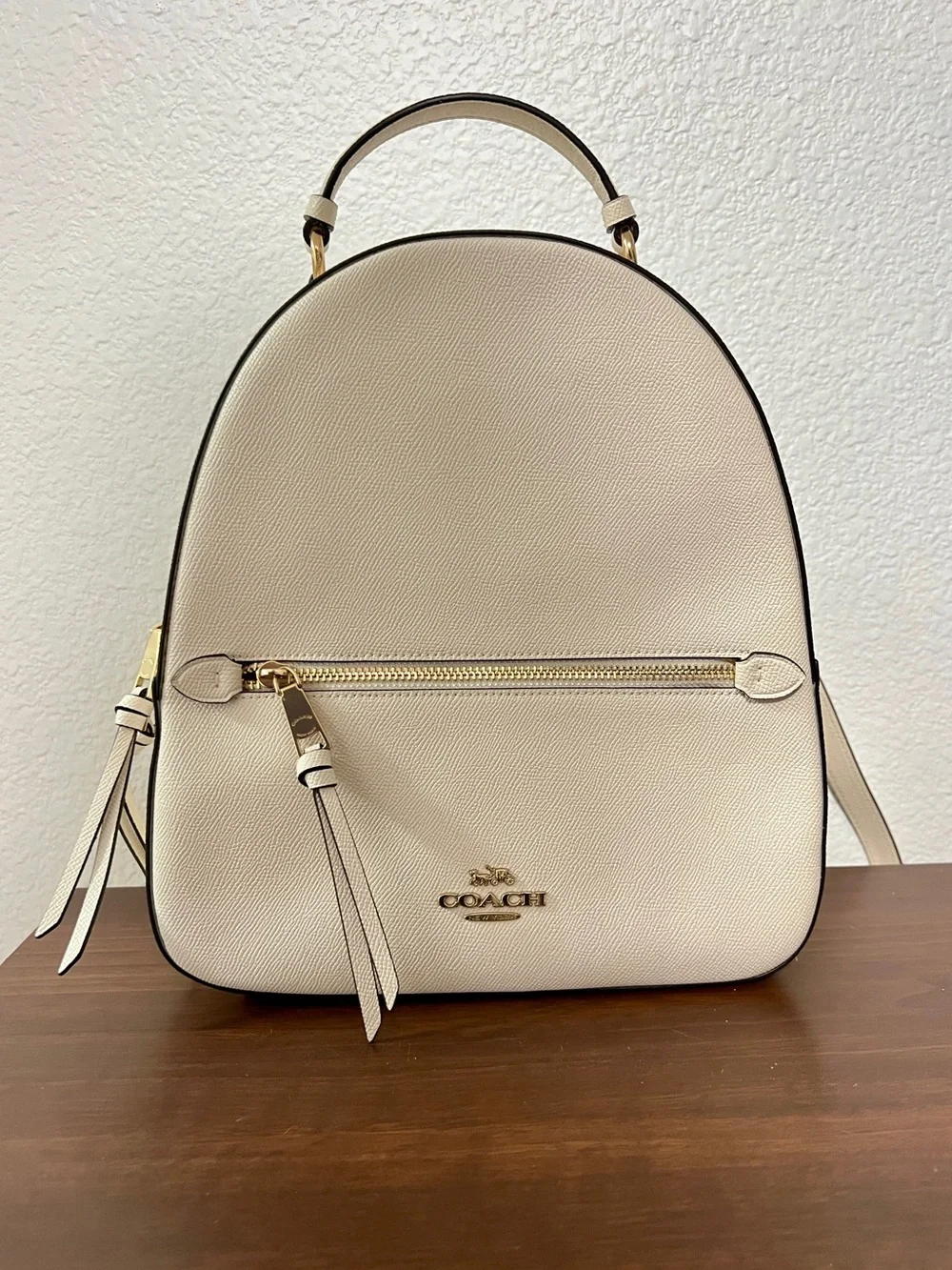 Coach Jordyn Leather Backpack in White Chalk (Style No. 76624)